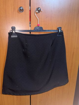 Gonna pantalone brillantinata nera