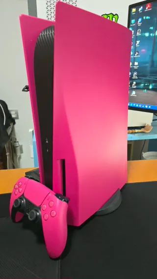 PS5 Fat Disco Rosa y Negra