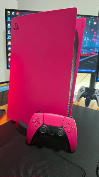 PS5 Fat Disco Rosa y Negra