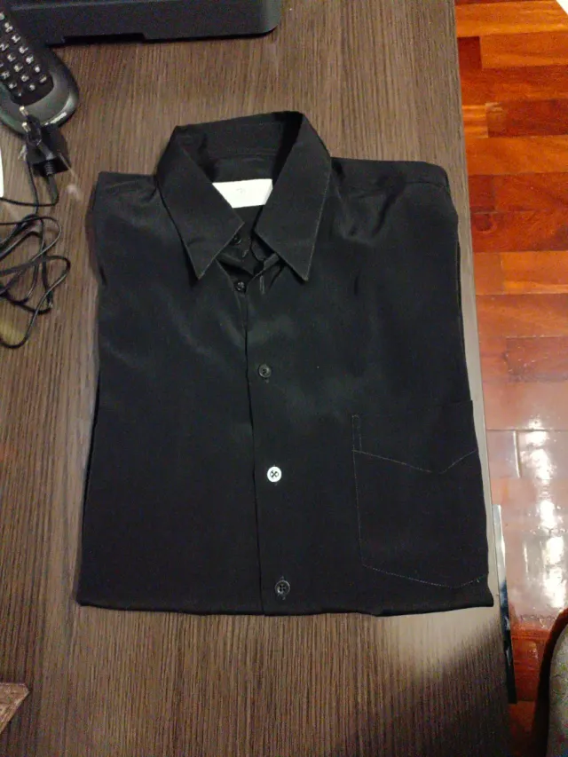 Camisa de vestir negra hombre