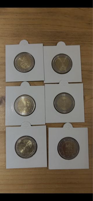 Lote 6 Monedas 2€ Portugal Sin Circular