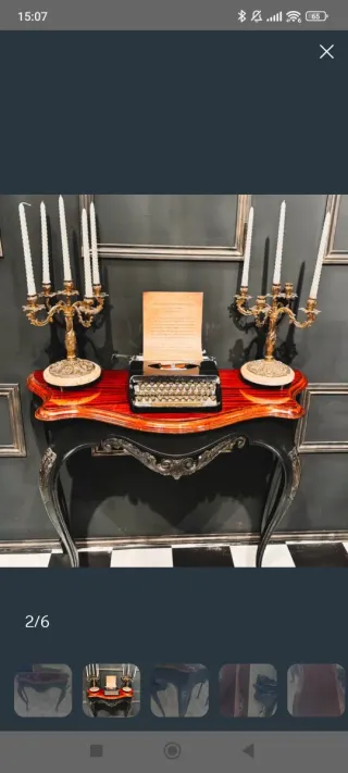 Mesa auxiliar restaurada madera