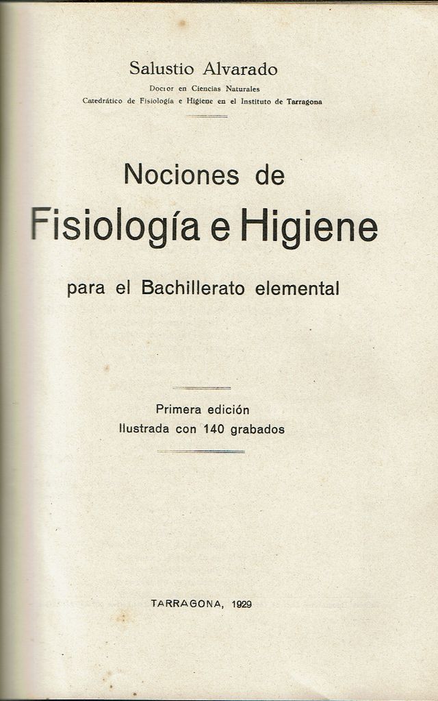 LIBRO ANTIGUO “NOCIONES DE FISIOLOGIA E HIGIENE”