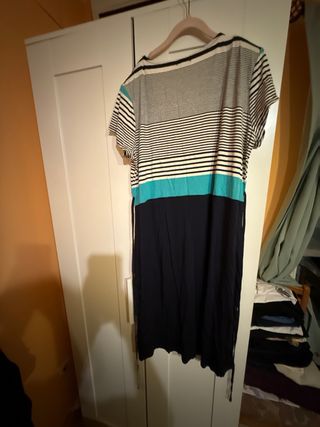 Vestido manga corta rayas L