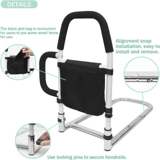 Barandilla cama desmontable con reposabrazos