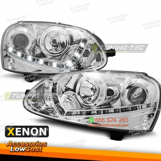 FAROS DE XENÓN LUZ DIURNA CROMADA para VW GOLF 5
