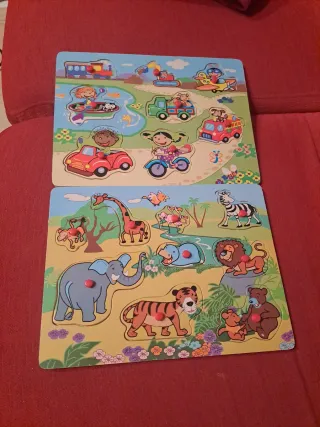 Pack 2 Puzzles Madera Figuras