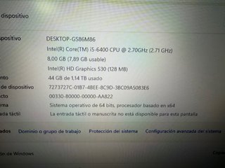 Torre PC i5 6400 8GB RAM 256GB SSD 1tb HDD