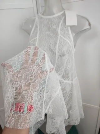 Vestido Zara blonda trasparente, nuevo