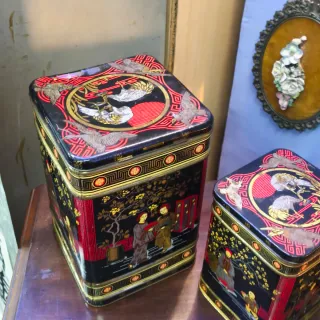 Cajas Lata antiguas diseño Oriental china vintage