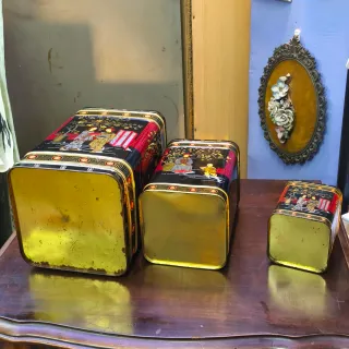 Cajas Lata antiguas diseño Oriental china vintage