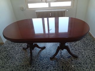 Mesa comedor y 6 sillas madera extensible 2 metros