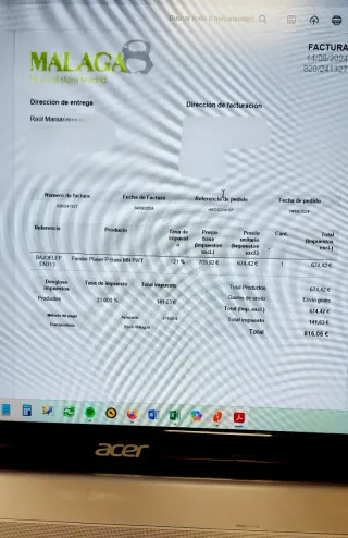 Fender Precision Bass Player PWT Blanco-Impecable