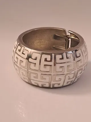 Bracciale rigido Givenchy Vintage bianco e argento