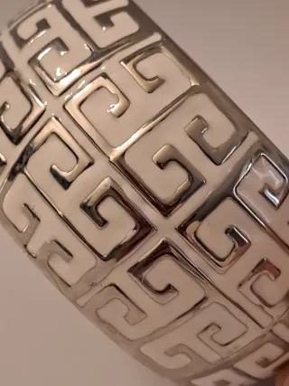 Bracciale rigido Givenchy Vintage bianco e argento