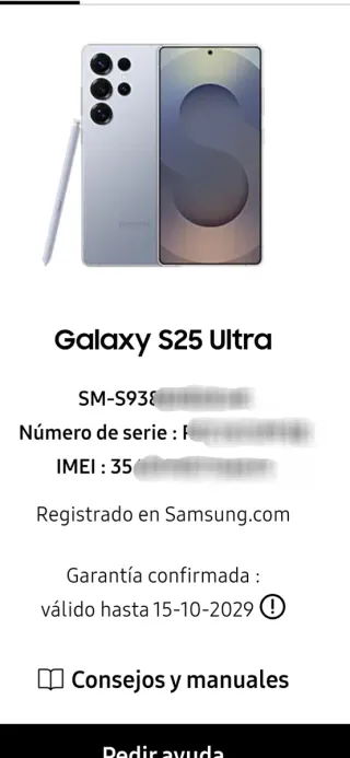 Galaxy S25 Ultra 512GB Azul Titanio Garantía 2029