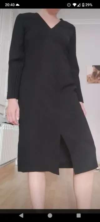 Vestido Negro Massimo Dutti - Talla 38