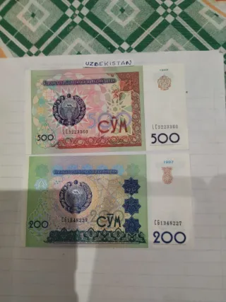 Billetes de Uzbekistán precio es c/u