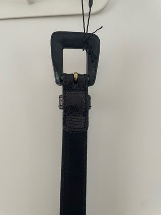 Cinturón piel negro mujer