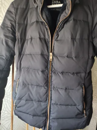 Chaquetón Zara Basic Negro Talla S