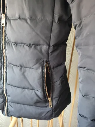 Chaquetón Zara Basic Negro Talla S