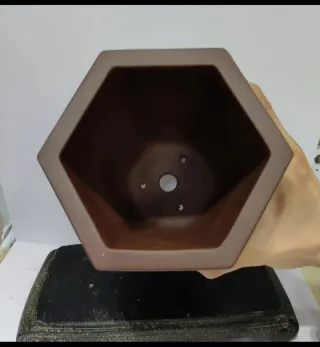Maceta Hexagonal Yixing Cascada Bonsai