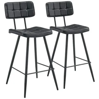 PACK 2 TABURETES BAR POLIPIEL NEGRO