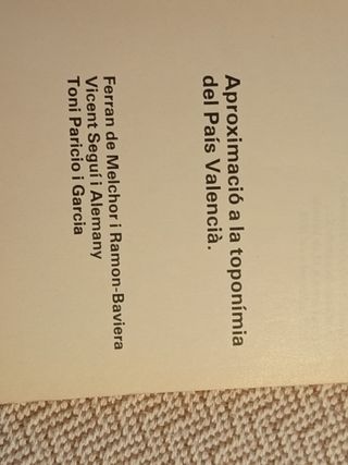 Aproximació a la toponímia del País Valencià