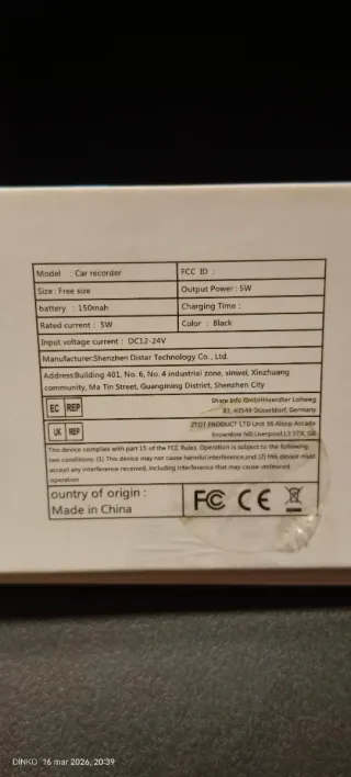 Cámara de coche con ventosa