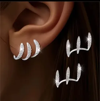 Pendientes 3 Garras circonita