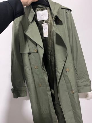 Gabardina Mango Verde Talla L