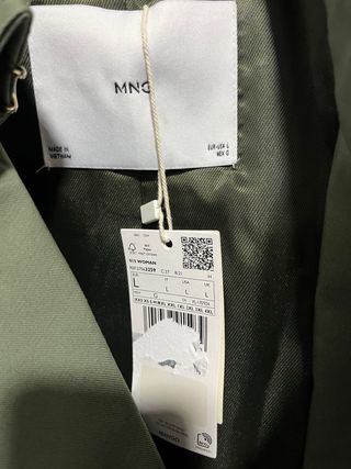 Gabardina Mango Verde Talla L