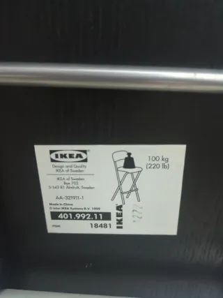 Sillas Altas Cocina Ikea Negra (2uds)