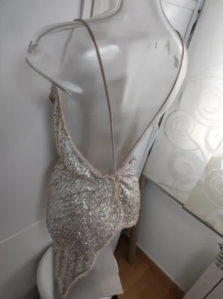 Top Zara lentejuelas asimétrico