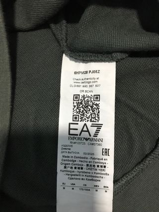 sudadera unisex EA7 Emporio Armani