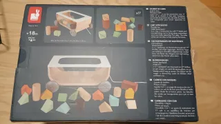 Carrito de madera con bloques Janod