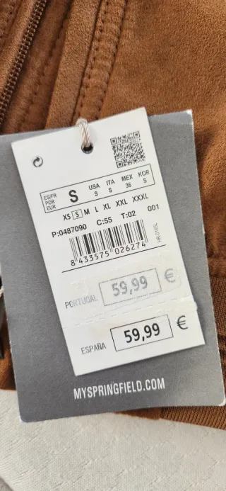 Cazadora de caballero  antelina marrón a estrenar