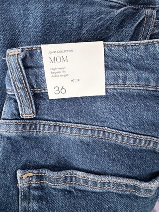 Jeans Newmom confort tiro alto 36 Mango