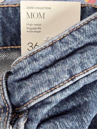 Jeans Newmom confort tiro alto 36 Mango