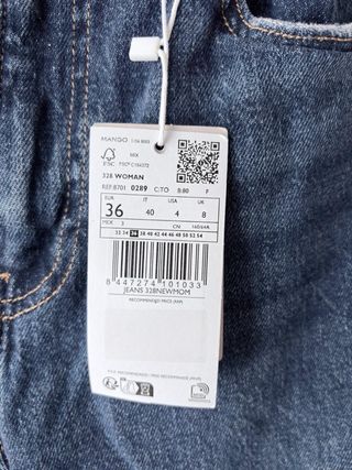 Jeans Newmom confort tiro alto 36 Mango