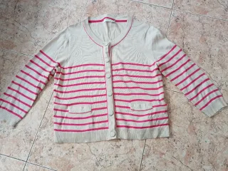Jersey de mujer rayas rosa y beige