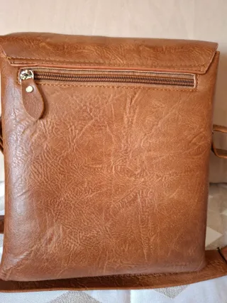 Bolso bandolera piel marrón