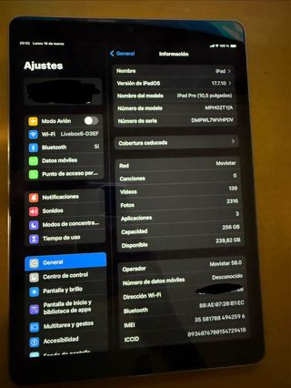 iPad Pro 10.5 256GB Gris Espacial