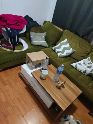 Mesa de centro madera y tela