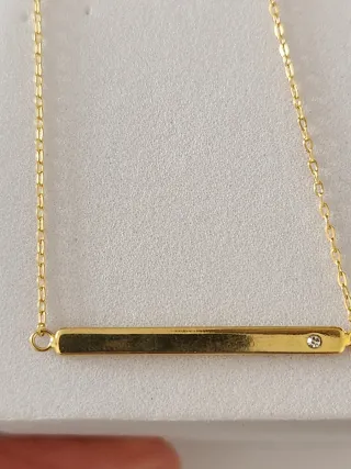 Pulsera ID chapada en oro con CZ