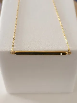 Pulsera ID chapada en oro con CZ