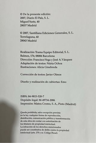 Cuento. Las Aventuras de Don Quijote. Número uno.