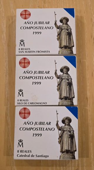 3 Monedas Plata 8 Reales Año Jubilar 1999