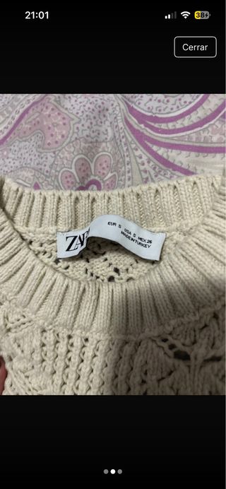 Jersey corto de punto beige