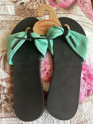 Havaianas infradito donna 36 nero/verde acqua